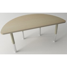 Semi-Circle Table with Height Adjustable Legs