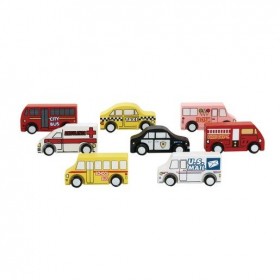 Wooden Play Trucks - Set of 8