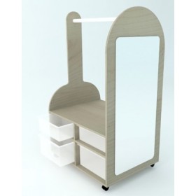 Pretend Play Dress-up Unit with Castors