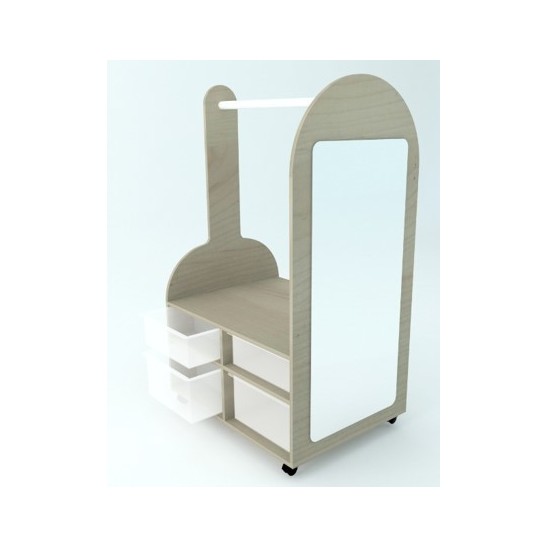 Pretend Play Dress-up Unit with Castors