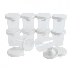 Colorations® No-Spill White Lid Paint Cups - Set of 10