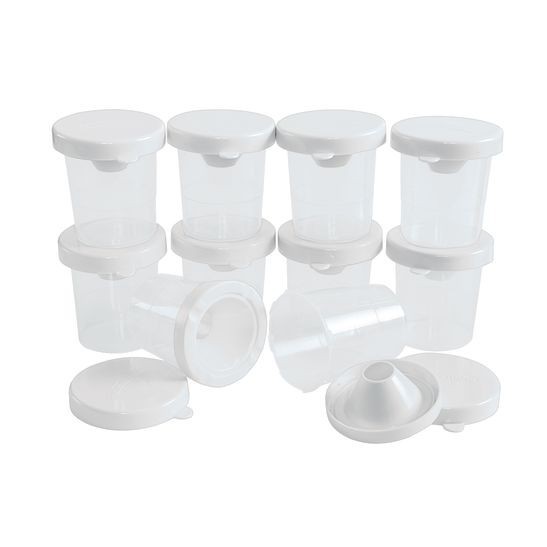 Colorations® No-Spill White Lid Paint Cups - Set of 10
