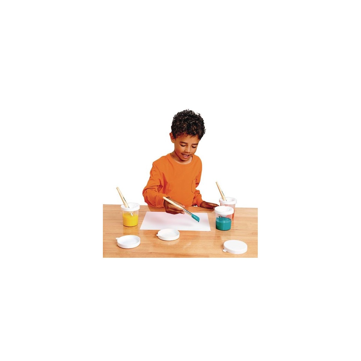 Colorations® No-Spill White Lid Paint Cups - Set of 10