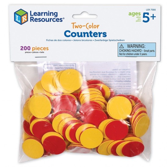 2-Color Yellow & Red Counters - Set of 200