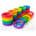 Rainbow Rubber Rings 6"dia Set of 6