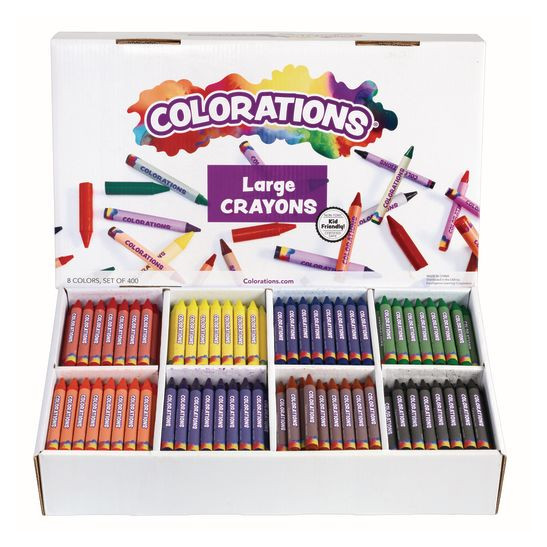 Colorations® Large Crayons - 8 Colors, Set of 400