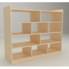 See-thru 4-tier Shelf with Partition