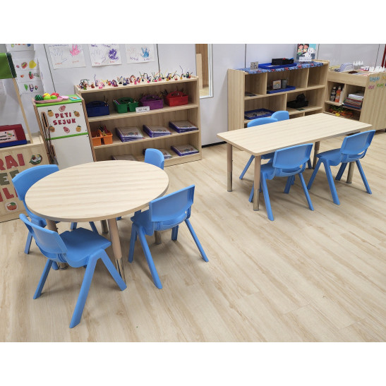 Round Table with Height Adjustable Legs