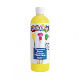 Colorations® Fluorescent Washable Tempera Paint 16oz - Yellow