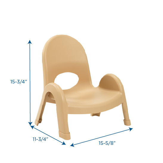 Stackable 5″ Tots Chair (Set of 4) - Natural Tan