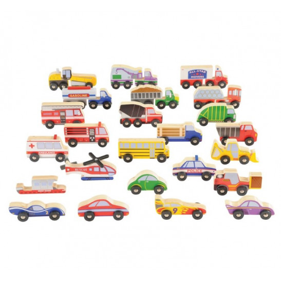 Wooden Transportation Set of 24