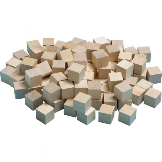 TA-Wood Counting Cubes Plain S/100 2-418