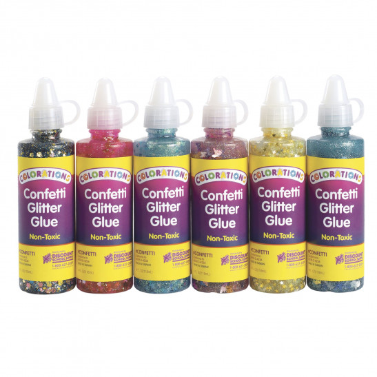Colorations-Confetti Glitter Glue S/6