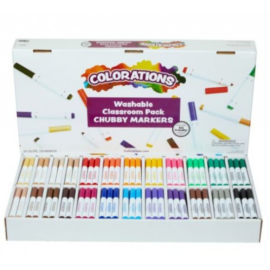 Colorations® Colors Like Me® Washable Chubby Markers Classroom Value Pack - Set of 256
