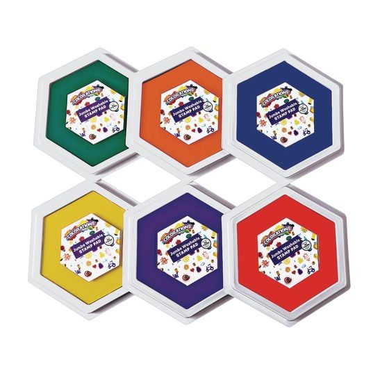 Colorations® Classic Colors Jumbo Washable Stamp Pads - Set of 6